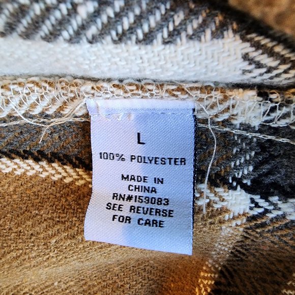 Jason Maxwell, Women Shacket Plaid Flannel, Button Down Blouse, Size L, Polyeste - Picture 7 of 11